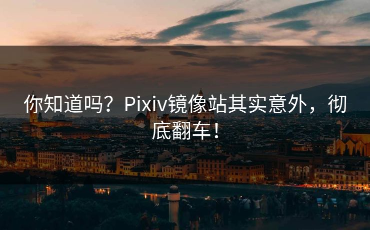 你知道吗？Pixiv镜像站其实意外，彻底翻车！
