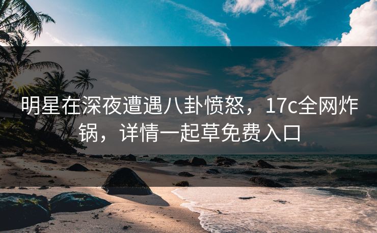 明星在深夜遭遇八卦愤怒，17c全网炸锅，详情一起草免费入口